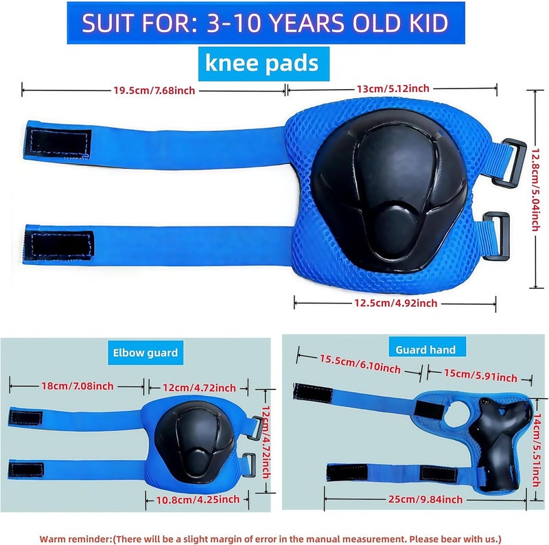 SHENMOREN Kids Protective Gear Set Knee Pads for Kids 3-10 Years Toddler Knee and Elbow Pads with Wrist Guards 3 in 1 for Skating Cycling Bike Rollerblading Scooter - Image 3